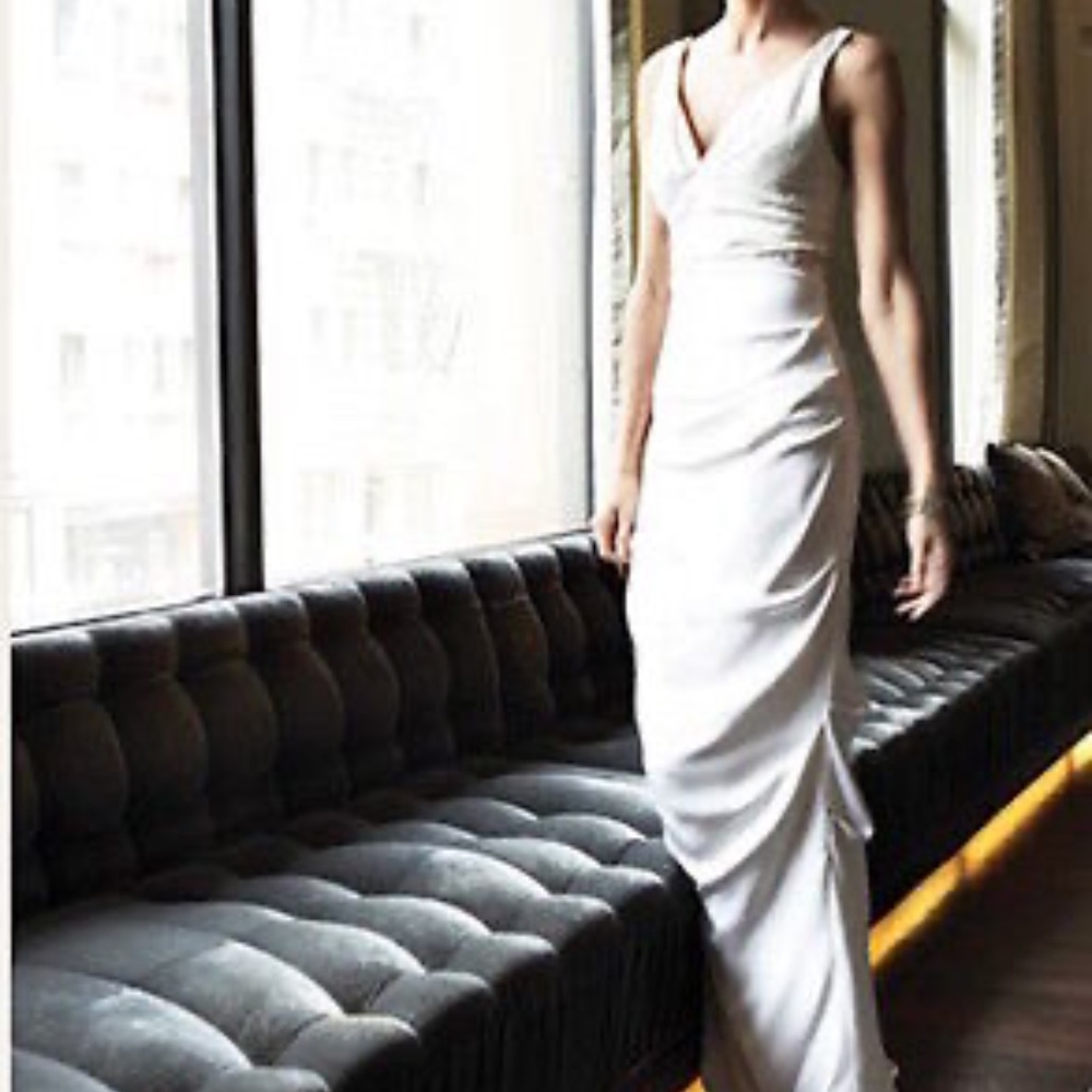 NICOLE MILLER SIMONE SILK CREPE DRESS GOWN 8 $1455 GS0005